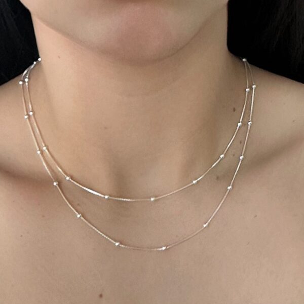 Chocker em prata 925 de Bolinhas - 40cm - Imagem 3