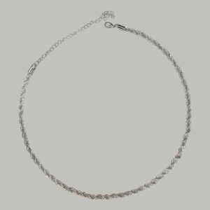 PULSEIRA CORDAO BAIANO 2,5 MM 17 CM BANHO DE PRATA