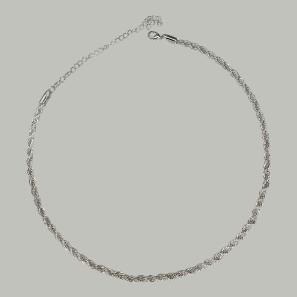 COLAR CORDÃO BAIANO 2,5 MM 40 CM BANHO DE PRATA
