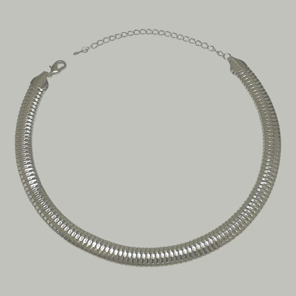 CHOKER MALHA DUPLA EM BANHO DE PRATA