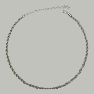 CHOKER CORDAO BAIANO 4 MM 35 CM BANHO DE PRATA