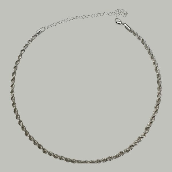 CHOKER CORDAO BAIANO 4 MM 35 CM BANHO DE PRATA