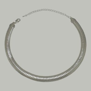 CHOKER MALHA DUPLA EM BANHO DE PRATA