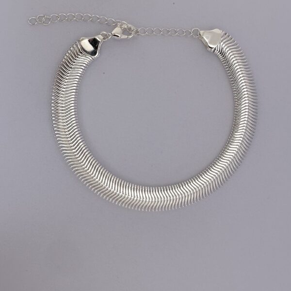 PULSEIRA LACRAIA 1 CM 17 CM BANHO DE PRATA