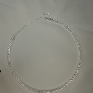 CHOKER CORDAO BAIANO 4 MM 35 CM BANHO DE PRATA
