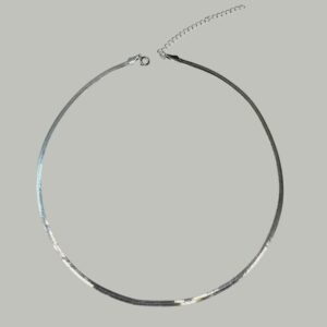 GARGANTILHA FITA 3 MM 40 CM BANHO DE PRATA